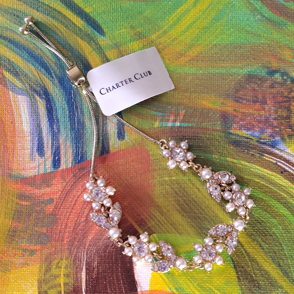 Charter Club Gold and Silver Pearl Bracelet - Picture 1 of 2